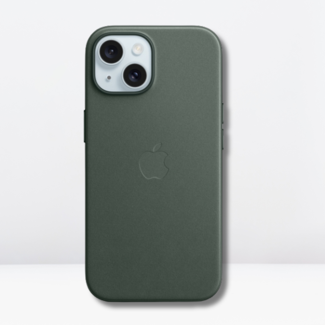 High-Quality Fine Woven Case with IC MagSafe for iPhone 15 Series (EVERGREEN)